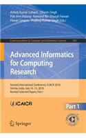 Advanced Informatics for Computing Research: Second International Conference, Icaicr 2018, Shimla, India, July 14-15, 2018, Revised Selected Papers, Part I