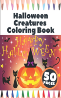 Halloween Creatures Coloring Book: Coloring markers set for kids ages 2-8