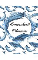 Homeschool Planner: Blue Ocean Themed 8.5 x 11 150 Page Homeschooling Agenda Logbook for Homeschooled Students K-12