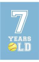 Softball Notebook - 7 Years Old Softball Journal - 7th Birthday Gift for Softball Player - Softball Diary