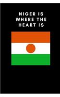 Niger Is Where the Heart Is: Country Flag A5 Notebook to write in with 120 pages