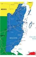 Map of Belize Journal: 150 Page Lined Notebook/Diary
