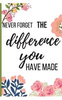 Never Forget The Difference You've Made
