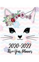 2020-2022 Three Year Planner: Cute Cat, 36 Months Appointment Calendar, Agenda Schedule Organizer Logbook, Business Planners and Journal With Holidays and inspirational Quotes