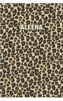 Aleena: Personalized Notebook - Leopard Print (Animal Pattern). Blank College Ruled (Lined) Journal for Notes, Journaling, Diary Writing. Wildlife Theme Des