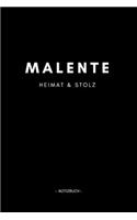 Malente: Notizbuch, Notizblook, Notizheft, Notizen, Block, Planer - DIN A5, 120 Seiten - Liniert, Linien, Lined - Deine Stadt, Dorf, Region und Heimat