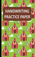 Handwriting Practice Paper: Handwriting Paper For Kids: ABC First writing Blank Dotted Lined Sheets Notebook for K-3 Students,120 pages, 8.5x11 Red farm house patten