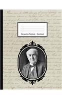 Composition Notebook - Sketchbook: Thomas Alva Edison Unlined Notebook 150 Blank Pages 8.5 x 11 in. Inventor Multi-Purpose Unruled Journal Science Composition Book Drawing Book
