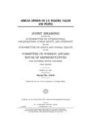 African opinion on U.S. policies, values, and people