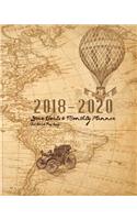 2018-2020 Old World Map Design Year Goals and Monthly Planner: 30 Months Calendar Yearly Goals Monthly from July 2018 to December 2020
