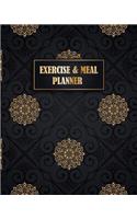 Exercise Journal: Meal Planner Track And Plan Your Meals Weekly For Men and Women Burn Calories Exercise Gym Log Journal for Diet Lose Weight 90 Days Healthy Food Pla