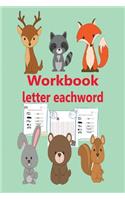 Workbook Letter Eachword: Game Fine the Missing Number Devolop Trace Letters Preschool Practice Reading