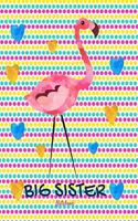 Big Sister Notebook: Personalized Pink Flamingo Watercolor Draw and Write Journal with Inspirational Quotes for Girls