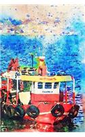 Tugboats On The Water Notebook: Size 6" x 9" - Interior Has 150 Lined Pages - Glossy Softcover