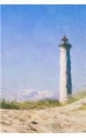 Lighthouse by the Sea - Lined Notebook with Margins: 101 Pages, Medium Ruled, 6 x 9 Journal, Soft Cover