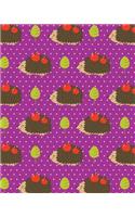 Journal Notebook Cute Hedgehogs With Apples Pattern 5: 172 Page Blank Journal 8 x 10 Size, Unlined For Journaling, Writing, Planning or Doodling.(36 More Artsy Plain Journals)