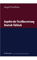 Aspekte Der Textuebersetzung Deutsch-Tuerkisch