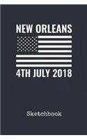 Sketchbook: New Orleans Patriotic - Blank Writing Journal - Patriotic Stars & Stripes Red White & Blue Cover - Daily Diaries for Journalists & Writers - Note Ta