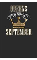 Queens Are Born In September: Blank Lined Notebook (6 x 9 - 120 pages) Birthday Months Themed Notebook for Daily Journal, Diary, and Gift