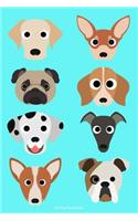 Cute Dog Breed Journal: Aqua Lined Journal Notebook for Men or Women Who Love Dogs, Dog Owners, Pet Lovers