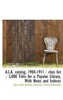 A.L.A. Catalog, 1904-1911