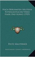 Nach Beruhmten Mustern Totengesprache/Verse Narr Und Konig (1919)