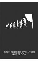 Rock Climbing Evolution Notebook: Blank lined journal 100 page 6 x 9 Rock climbing notebook funny retro evolution of man novelty graphic outdoor hobby Gifts for him to jot down ideas