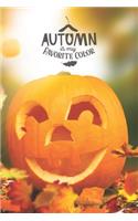 Autumn Is My Favourite Color: Novelty Gifts Lined Paperback Notebook Journal Matte Finish Cover Jack O' Lantern Pumpkin Face Cover