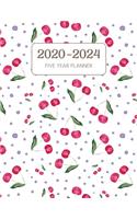 2020-2024 Five Year Planner: Monthly Agenda & Schedule with US Holidays - 60 Months or 5 Years - Bunch Of Cherries