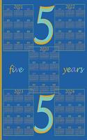 2020-2024 Five Year Planner 60 months Calendar