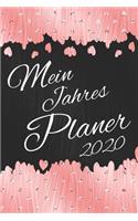 Mein Jahres Planer 2020: Schwarz Rosegold Herzchen I Organizer & Kalender I ca. A5 I mit Tagesplaner & Adressbuch I ToDo I Vorsätze & Ziele I Motivation & Kreativität I Gebu