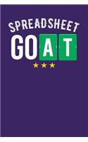 Spreadsheet GOAT: Dark Purple, White & Green Design, Blank College Ruled Line Paper Journal Notebook for Accountants and Their Families. (Bookkeeping and Tax Season 6