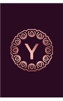 Y: 2019 Daily Weekly Monthly Planner Letter Y Initial Monogram for Rose Gold Lovers