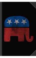 Republican Elephant Vintage Journal Notebook: Blank Lined Ruled for Writing 6x9 120 Pages