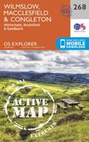 Wilmslow, Macclesfield and Congleton: (268 OS Explorer Active Map)