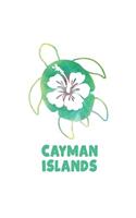 Cayman Islands: Notebook With Lined College Ruled Paper For Work, Home Or School. Stylish Sea Turtle Travel Journal Diary 7.5 x 9.25 Inch Soft Cover.