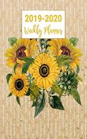 2019-2020: 17-Month Weekly Planner Notebook (August 2019 - December 2020) - Vintage Sunflower Cover