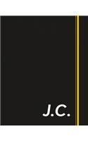 J.C.: Classic Monogram Lined Notebook Personalized With Two Initials - Matte Softcover Professional Style Paperback Journal Perfect Gift for Men and Women