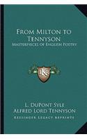 From Milton to Tennyson: Masterpieces of English Poetry