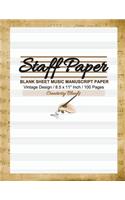 Staff Paper Vintage Design Blank Sheet Music