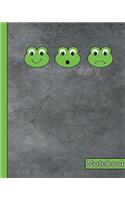 Notebook: Green Funny Froggy Notebook Journal For Boys- 8x10 in-100 College Ruled Pages-Glossy Cover-Fun Gift for Frog Lovers.