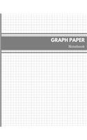 Graph Paper Notebook: Quad Rule 5x5 per Inch Composition Page Bound Comp Book, Minimalist Matte Grey Cover(1 Graph Paper Book)