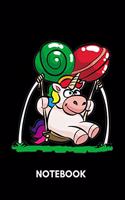 Notebook: Unicorn on a Candy Swing