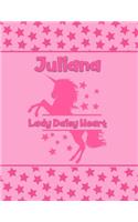 Juliana Lady Daisy Heart: Personalized Draw & Write Book with Her Unicorn Name - Word/Vocabulary List Included for Story Writing