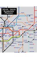 2018-2019 Academic Planner: Us Cities London Underground Cover