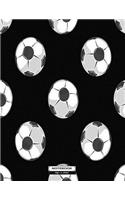 Notebook: Football on black cover and Dot Graph Line Sketch pages, Extra large (8.5 x 11) inches, 110 pages, White paper, Sketch, Draw and Paint(2 Football on Black Notebook)