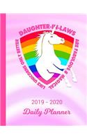 2019 - 2020 Daily Planner: Daughter-In-Law Unicorn Rainbow Pink Cover January 19 - December 19 Journal Planner Plan Days, Set Goals & Get Things Done Datebook Calendar Schedul