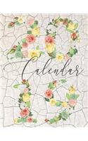 2019 Calendar: Floral Numbers with Inspirational Quotes on Cracked Paint Cover