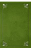 Olive Green 101 - Blank Notebook with Fleur de Lis Corners: Soft Cover, 6 x 9 Journal, 101 Pages