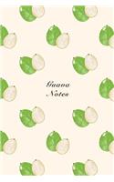 Guava Notes: 6"x9" Unruled Blank Notebook Watercolor Texture Design Tropical Organic Fruit Pattern Cover. Matte Softcover Note Book Journal